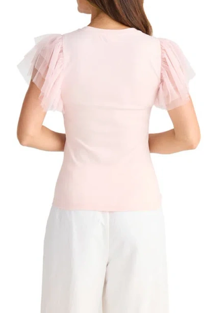 Brave + True Brave+true Chance Flutter Sleeve T-shirt In Pink