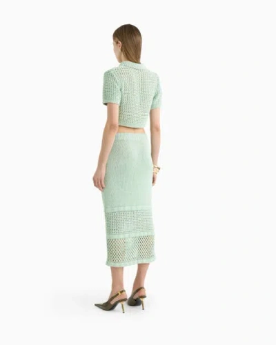 Dodiee Ruby Crochet Midi Skirt In Green