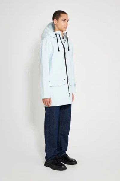 Stutterheim Stockholm Patch Matte Raincoat In Blue