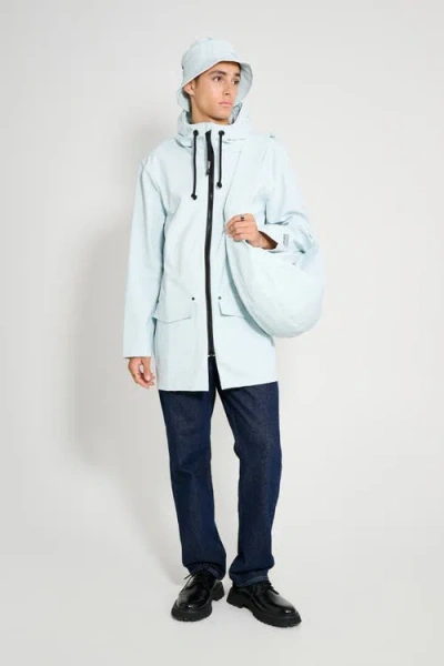 Stutterheim Stockholm Patch Matte Raincoat In Blue