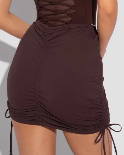 Ta3 Triangle Cover-up Mini Skirt In Brown