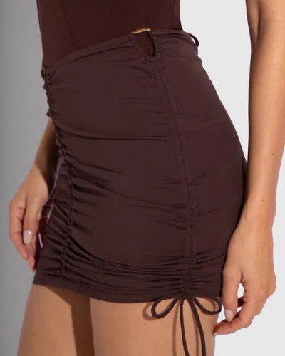 Ta3 Triangle Cover-up Mini Skirt In Brown