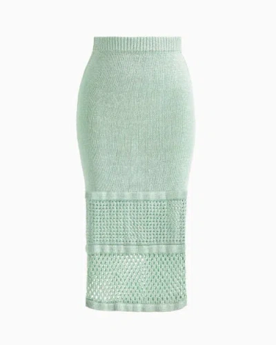 Dodiee Ruby Crochet Midi Skirt In Blue