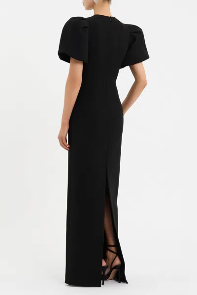 Rebecca Vallance Zephyr Embellished Crepe Gown In Black