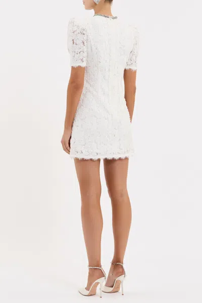 Rebecca Vallance Dillon Crystal And Sequin-embellished Lace Mini Dress In White
