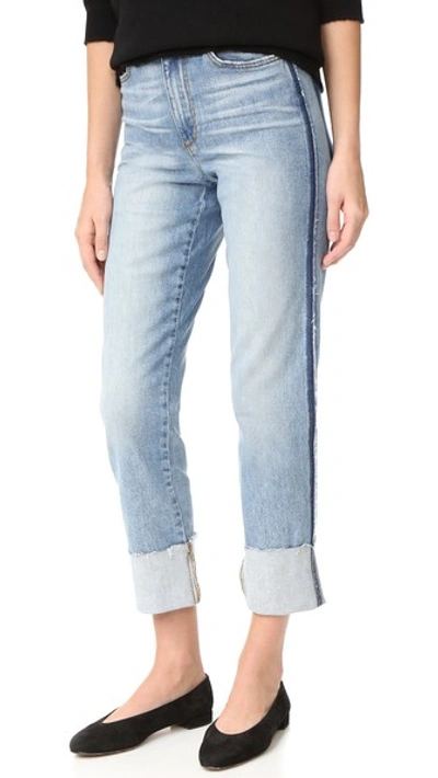 Joe's Jeans Debbie High Rise Straight Ankle Jeans In Destructed Blue