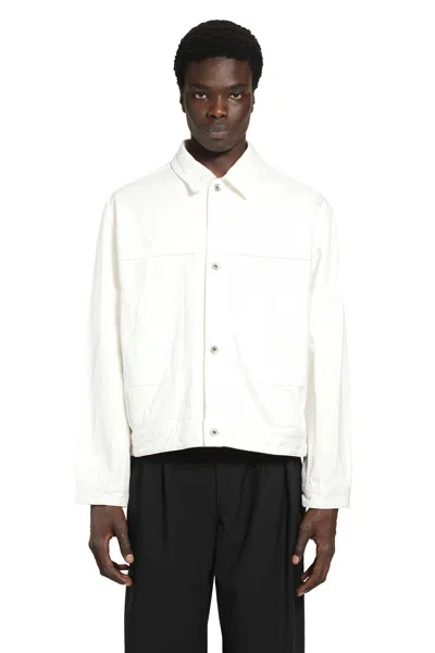 Studio Nicholson Crinkle Denim Jacket In White