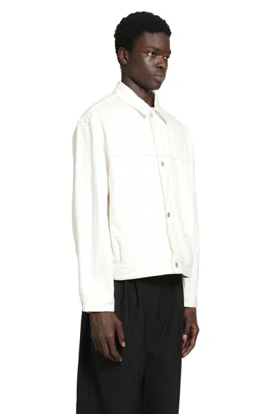 Studio Nicholson Crinkle Denim Jacket In White