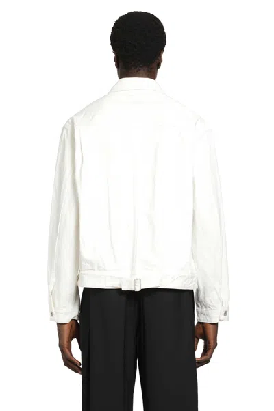 Studio Nicholson Crinkle Denim Jacket In White