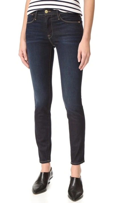 Frame Le High Skinny Stretch Ankle Jeans In Hilltop