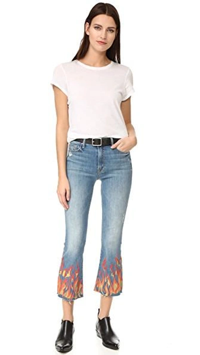 Shop Mother The Insider Crop Fray Jeans In Liar Liar