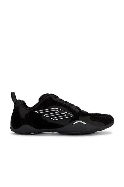 Balenciaga Black Canvas And Corduroy Monday Ultra Sneakers In Black
