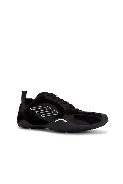 Balenciaga Black Canvas And Corduroy Monday Ultra Sneakers In Black