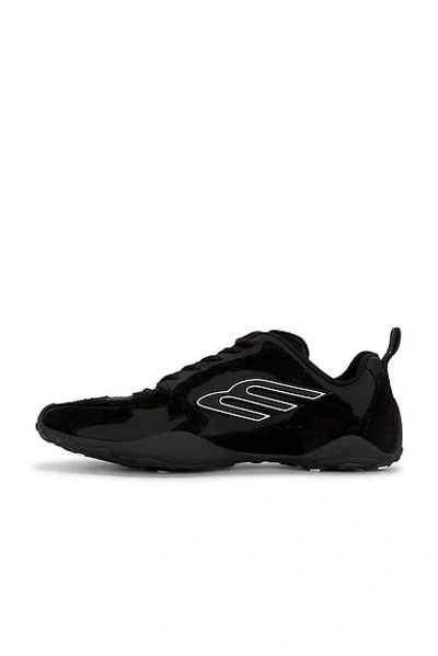 Balenciaga Black Canvas And Corduroy Monday Ultra Sneakers In Black
