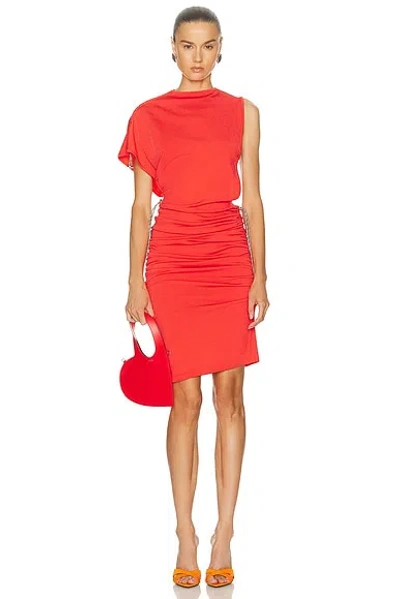 Coperni Printed Adjustable Dress In Red