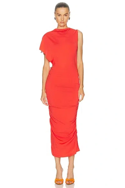 Coperni Printed Adjustable Dress In Red