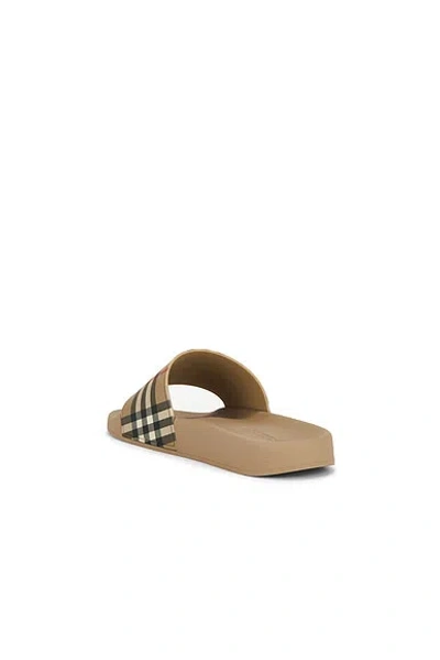 Burberry Checked Slip-on Slides In Multi