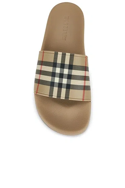 Burberry Checked Slip-on Slides In Multi
