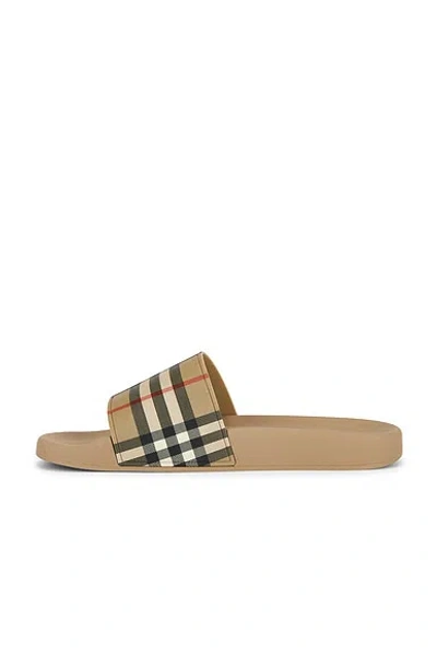 Burberry Checked Slip-on Slides In Multi