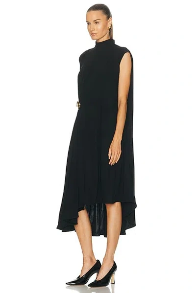 Bottega Veneta Womens Black Sleeveless Brooch Crepe-jersey Midi Dress
