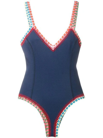Shop Kiini Crochet Tasmin Swimsuit In Blue