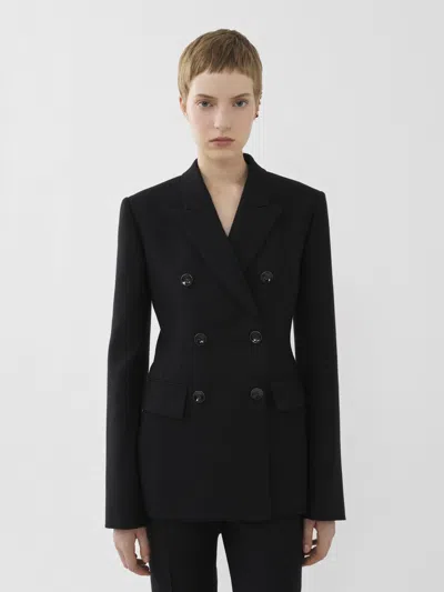 Chloé Double-breasted Coat In Black