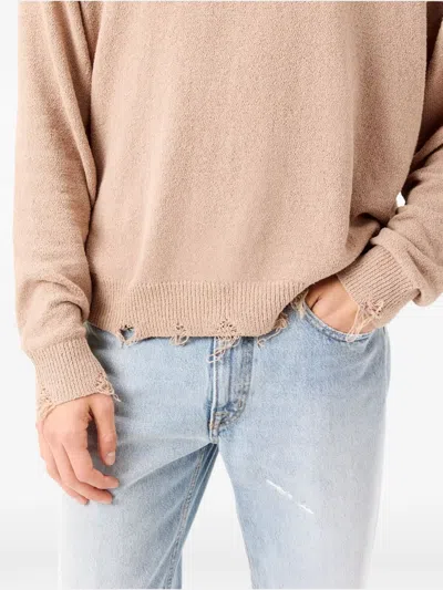 Cycle Arty Distressed-effect Sweater In Brown