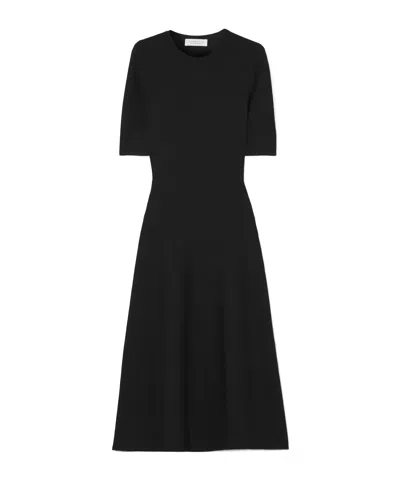 Gabriela Hearst Seymore Knit Midi Dress In Black Merino Wool Cashmere