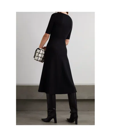 Gabriela Hearst Seymore Knit Midi Dress In Black Merino Wool Cashmere