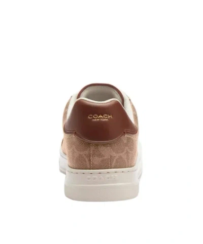 Coach High Line Sneaker In Signature Canvas In Brown Khaki