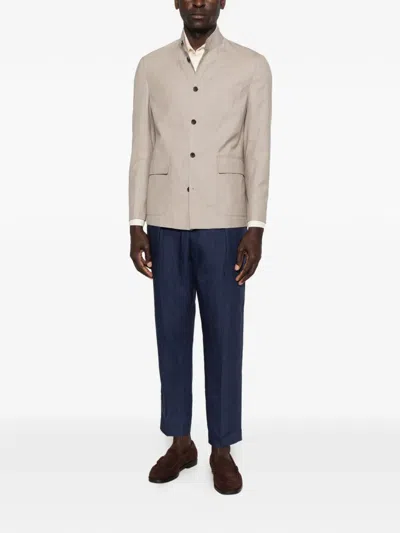 Greyed Leon Buttoned Overshirt In Neutral