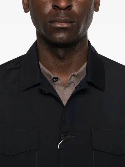 Greyed Voyager Buttoned Overshirt In Blue