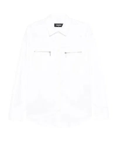 Dsquared2 Zip-pocket Shirt In White