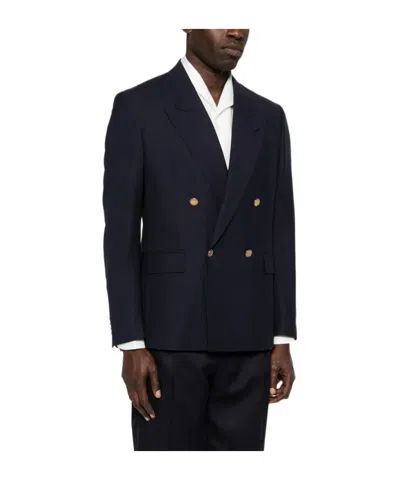 Lardini Double-breasted Button Jacket In Black