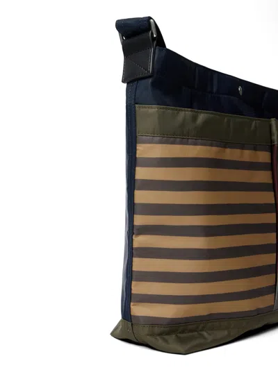 Paul Smith Striped Panel Messenger Bag In Blue