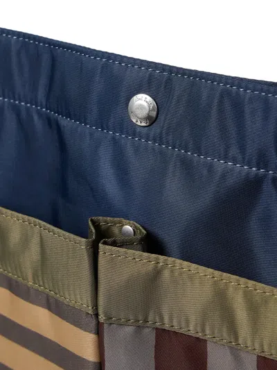 Paul Smith Striped Panel Messenger Bag In Blue