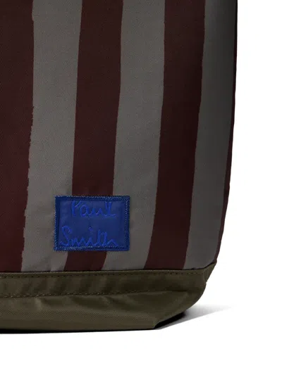 Paul Smith Striped Panel Messenger Bag In Blue