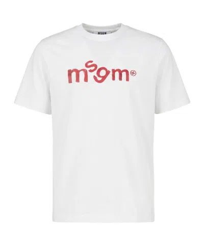 Msgm Logo-print T-shirt In Multi