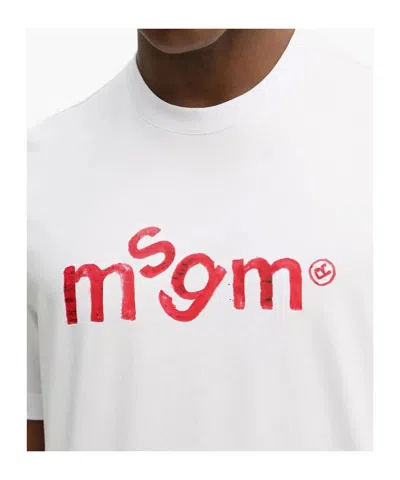 Msgm Logo-print T-shirt In Multi