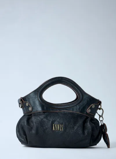 Knwls Distressed Leather Handbag In Black