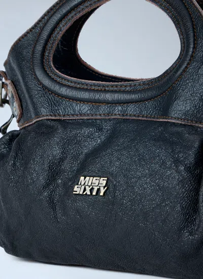 Knwls Distressed Leather Handbag In Black