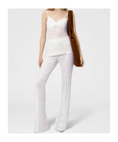 Missoni Zigzag-patterned Flared Trousers In White