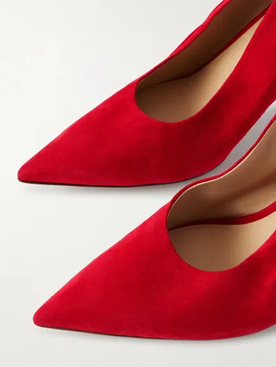 Gabriela Hearst Amari Slingback Pump In Scarlet Red Suede In Animal Print