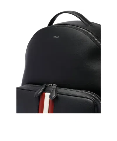 Bally Mythos Vertical Stripe Leather Backpack In Black