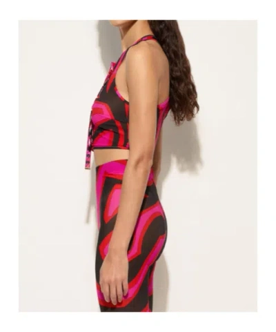 Pucci Ruffled Sleeveless Top In Red