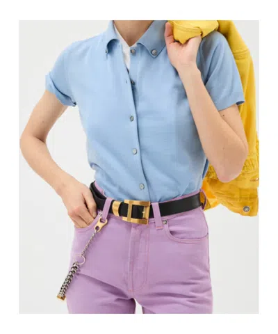 Versace Buttoned Cardigan In Blue