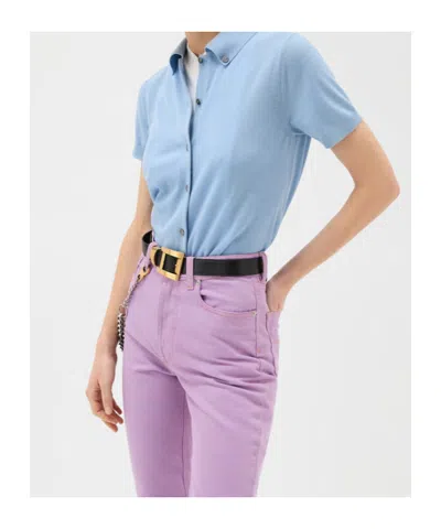 Versace Buttoned Cardigan In Blue
