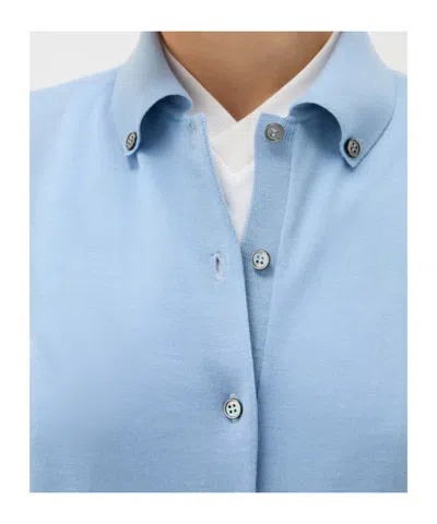 Versace Buttoned Cardigan In Blue