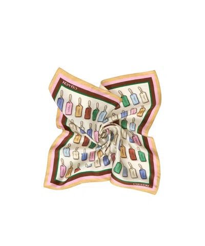 Coach Printed Silk Scarf In Multi