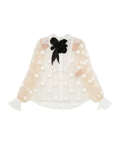 Valentino Polka Dot Pattern Shirt In White